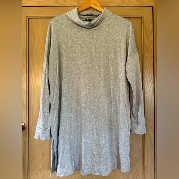 Eileen Fisher Gray Mockneck Tunic Side Slit / large - Picture 1 of 10